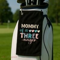 Mommy Of A Threenager 3rd Birthday Matching Family Boho Golf Towel thumb 2