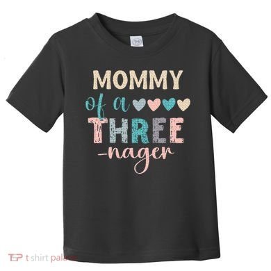 Mommy Of A Threenager 3rd Birthday Matching Family Boho Toddler T-Shirt