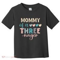 Mommy Of A Threenager 3rd Birthday Matching Family Boho Toddler T-Shirt thumb 0