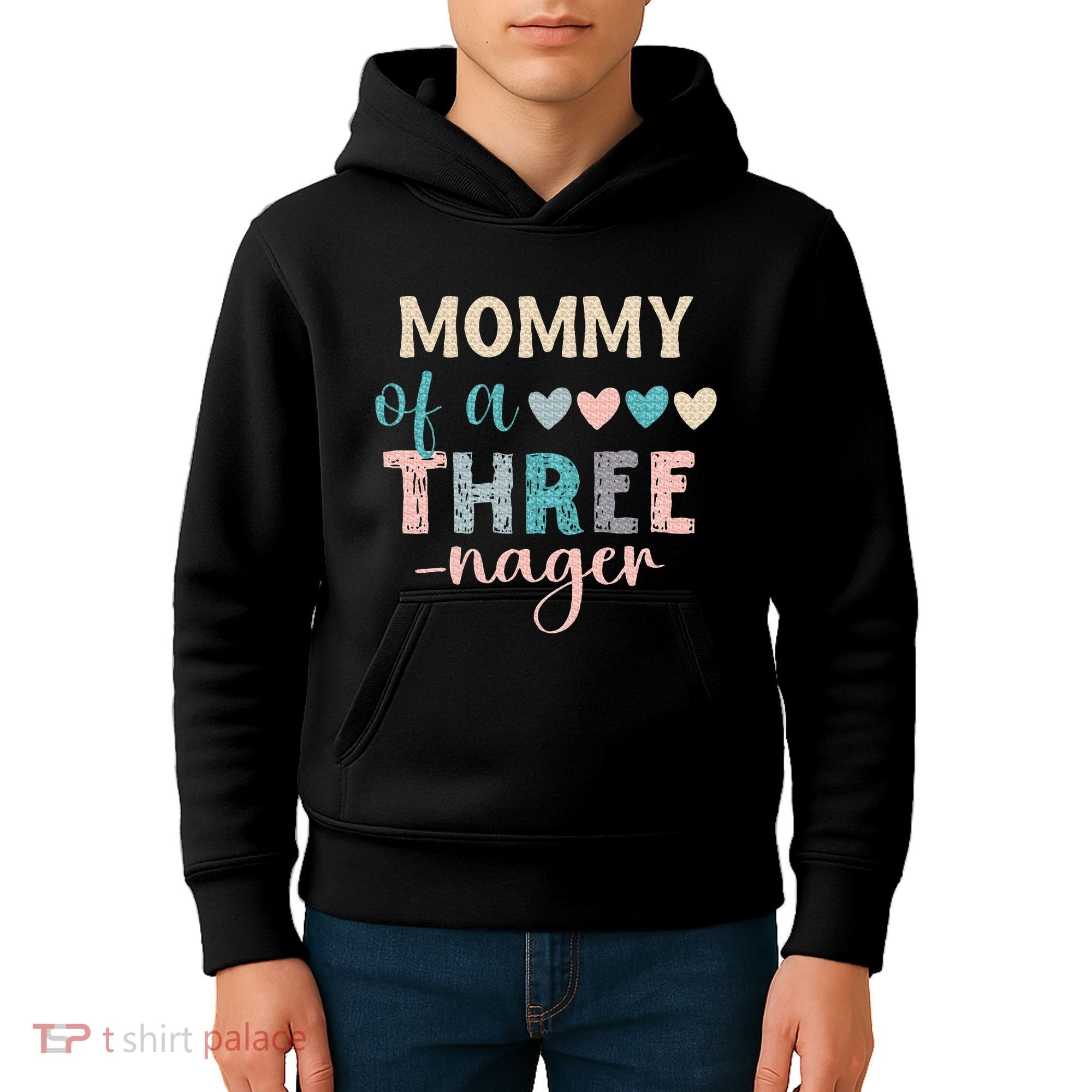 Mommy Of A Threenager 3rd Birthday Matching Family Boho Kids Hoodie