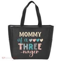 Mommy Of A Threenager 3rd Birthday Matching Family Boho Tote Bag thumb 0