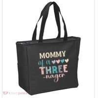 Mommy Of A Threenager 3rd Birthday Matching Family Boho Tote Bag thumb 2