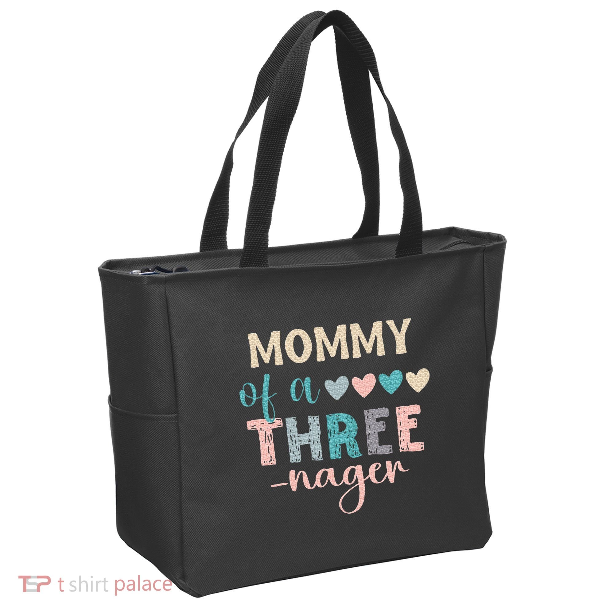 Mommy Of A Threenager 3rd Birthday Matching Family Boho Tote Bag