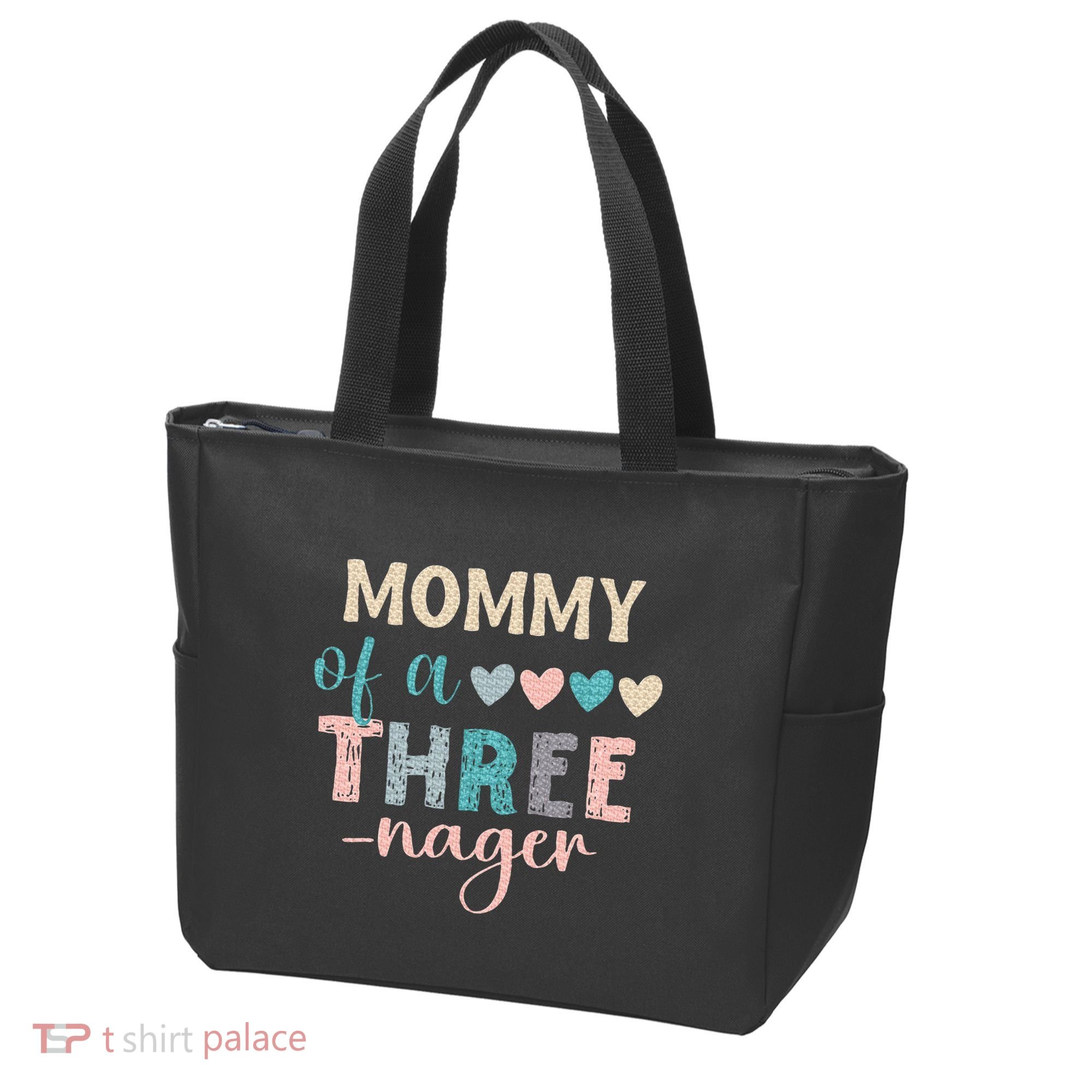 Mommy Of A Threenager 3rd Birthday Matching Family Boho Tote Bag