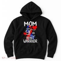 Mom Of A Heart Warrior CHD Disease Awareness Red Ribbon Gift Hoodie thumb 0