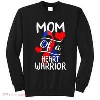 Mom Of A Heart Warrior CHD Disease Awareness Red Ribbon Gift Sweatshirt thumb 0