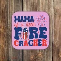 Mama Of A Little Firecracker Family Matching 4th Of July Coaster thumb 0