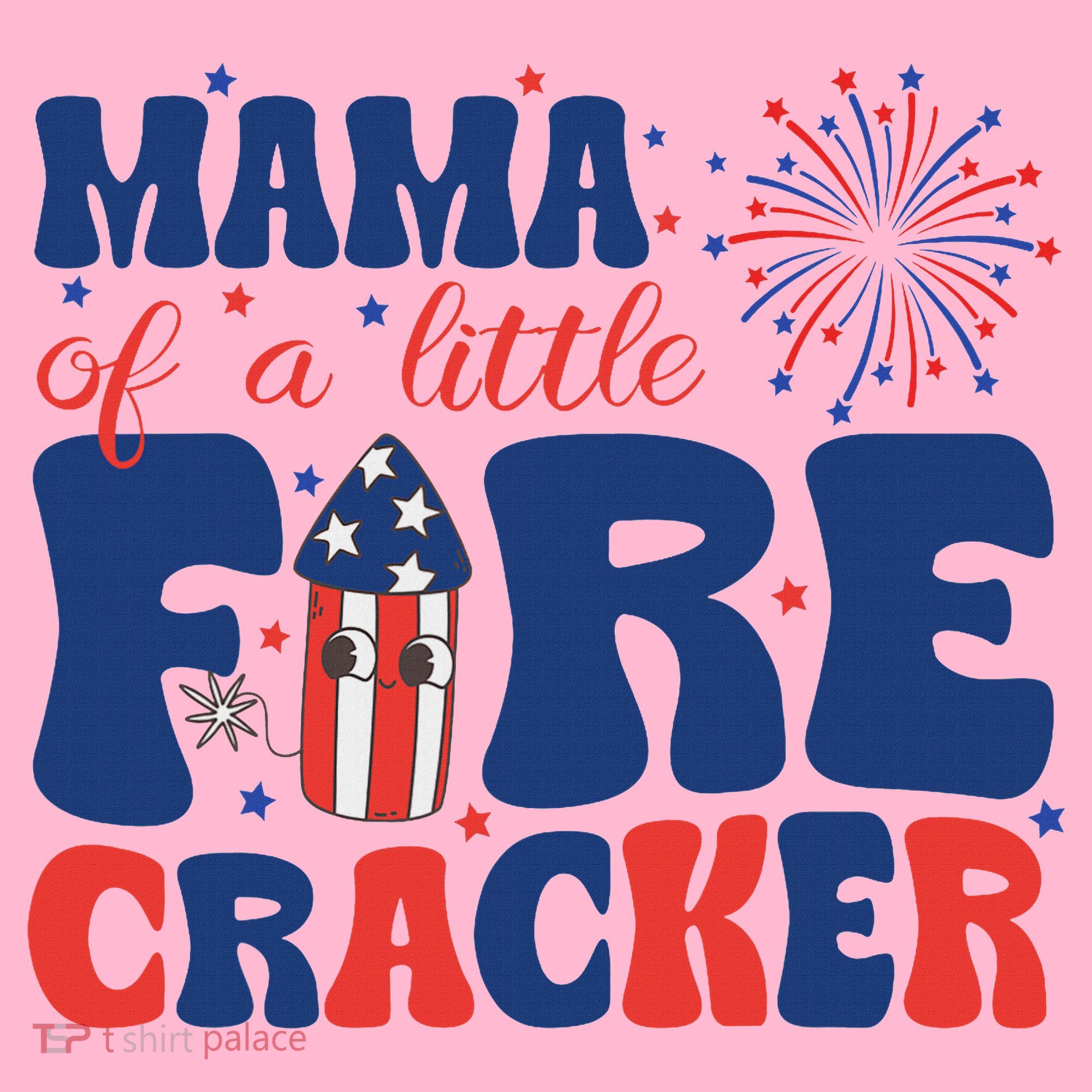 Mama Of A Little Firecracker Family Matching 4th Of July Coaster