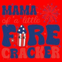 Mama Of A Little Firecracker Family Matching 4th Of July Santa Hat thumb 1