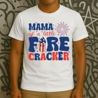 Mama Of A Little Firecracker Family Matching 4th Of July T-Shirt thumb 3