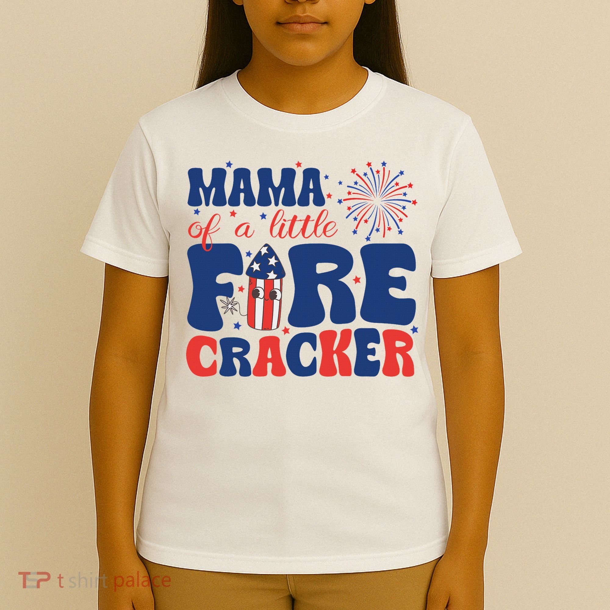 Mama Of A Little Firecracker Family Matching 4th Of July T-Shirt