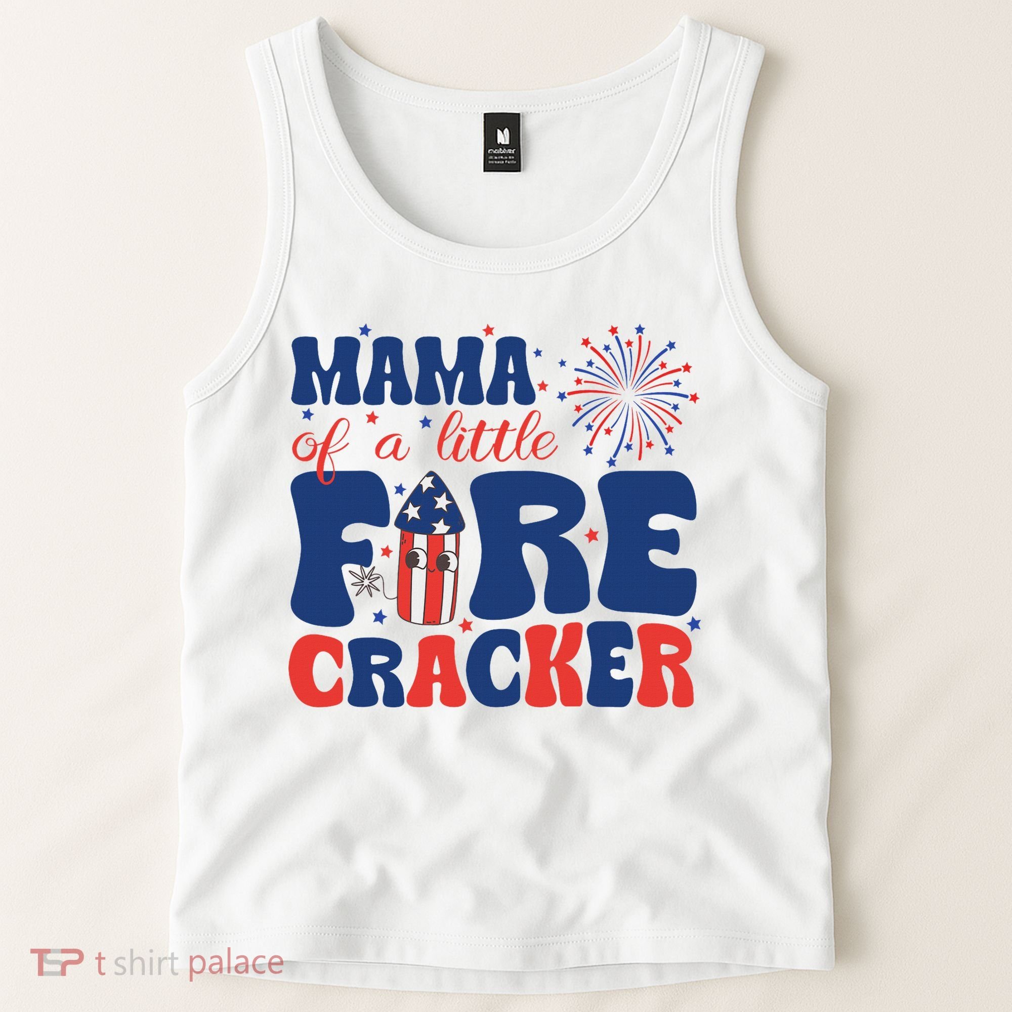 Mama Of A Little Firecracker Family Matching 4th Of July Tank Top