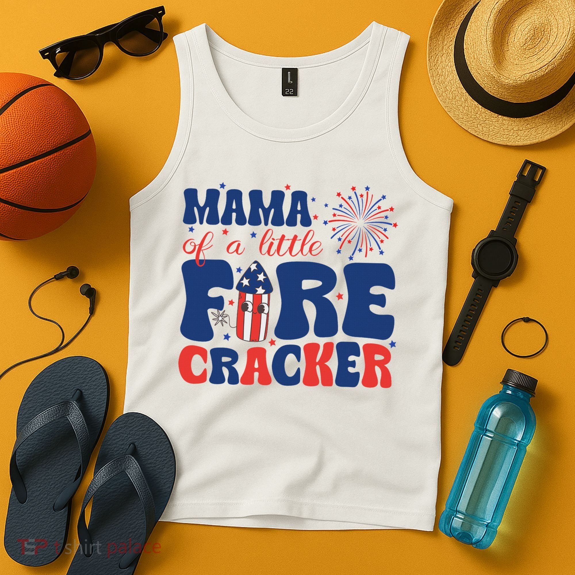 Mama Of A Little Firecracker Family Matching 4th Of July Tank Top