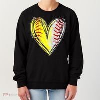 Mom Of Both Baseball Softball Mom Mothers Day Women's Sweatshirt thumb 0