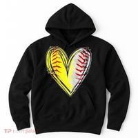 Mom Of Both Baseball Softball Mom Mothers Day Hoodie thumb 0