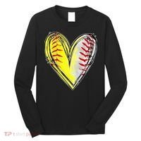 Mom Of Both Baseball Softball Mom Mothers Day Long Sleeve Shirt thumb 0