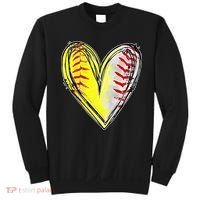 Mom Of Both Baseball Softball Mom Mothers Day Sweatshirt thumb 0