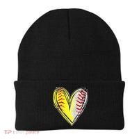 Mom Of Both Baseball Softball Mom Mothers Day Beanie thumb 0