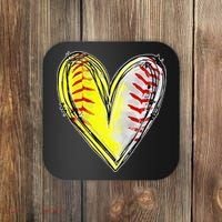 Mom Of Both Baseball Softball Mom Mothers Day Coaster thumb 0