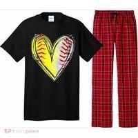 Mom Of Both Baseball Softball Mom Mothers Day Pajama Set thumb 0