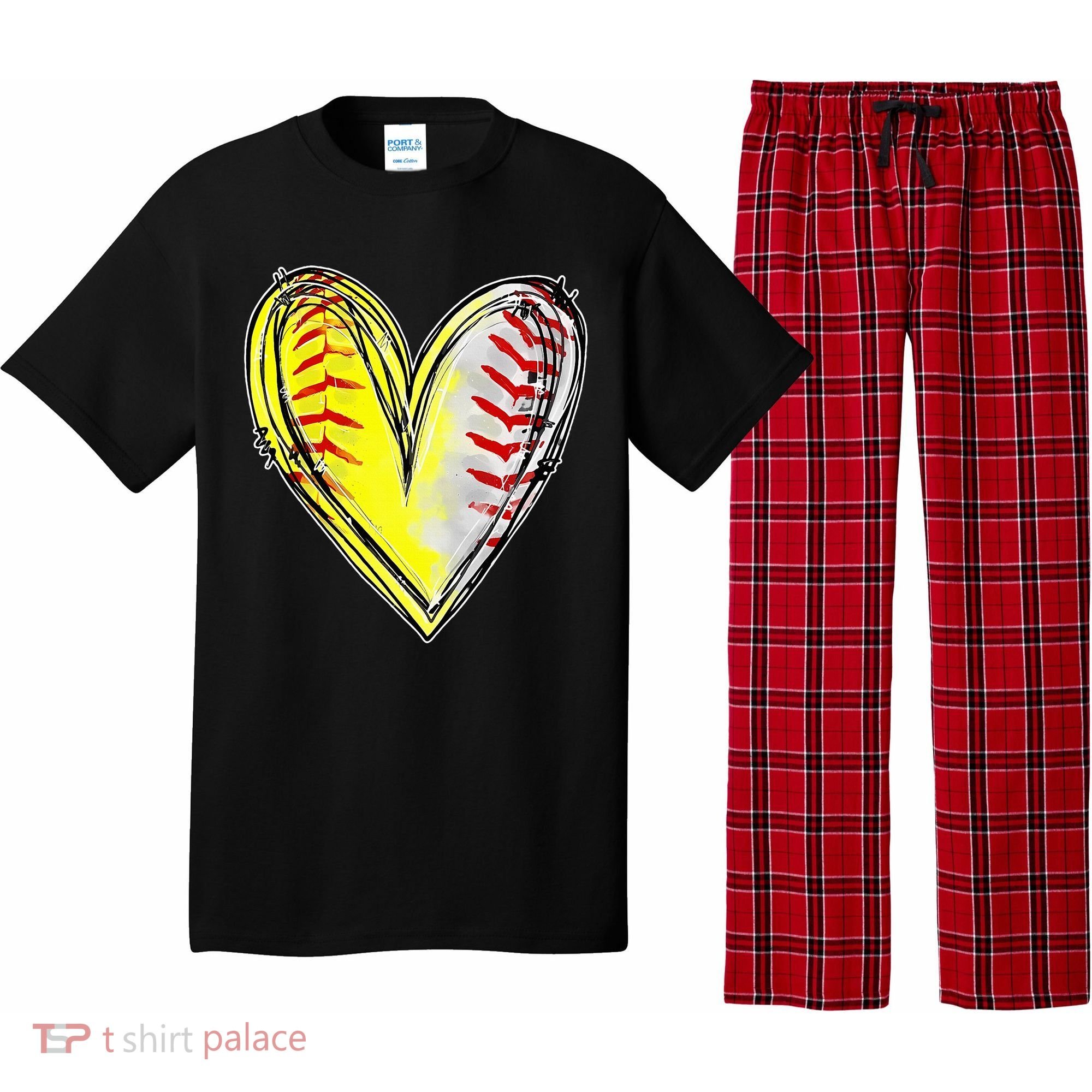 Mom Of Both Baseball Softball Mom Mothers Day Pajama Set
