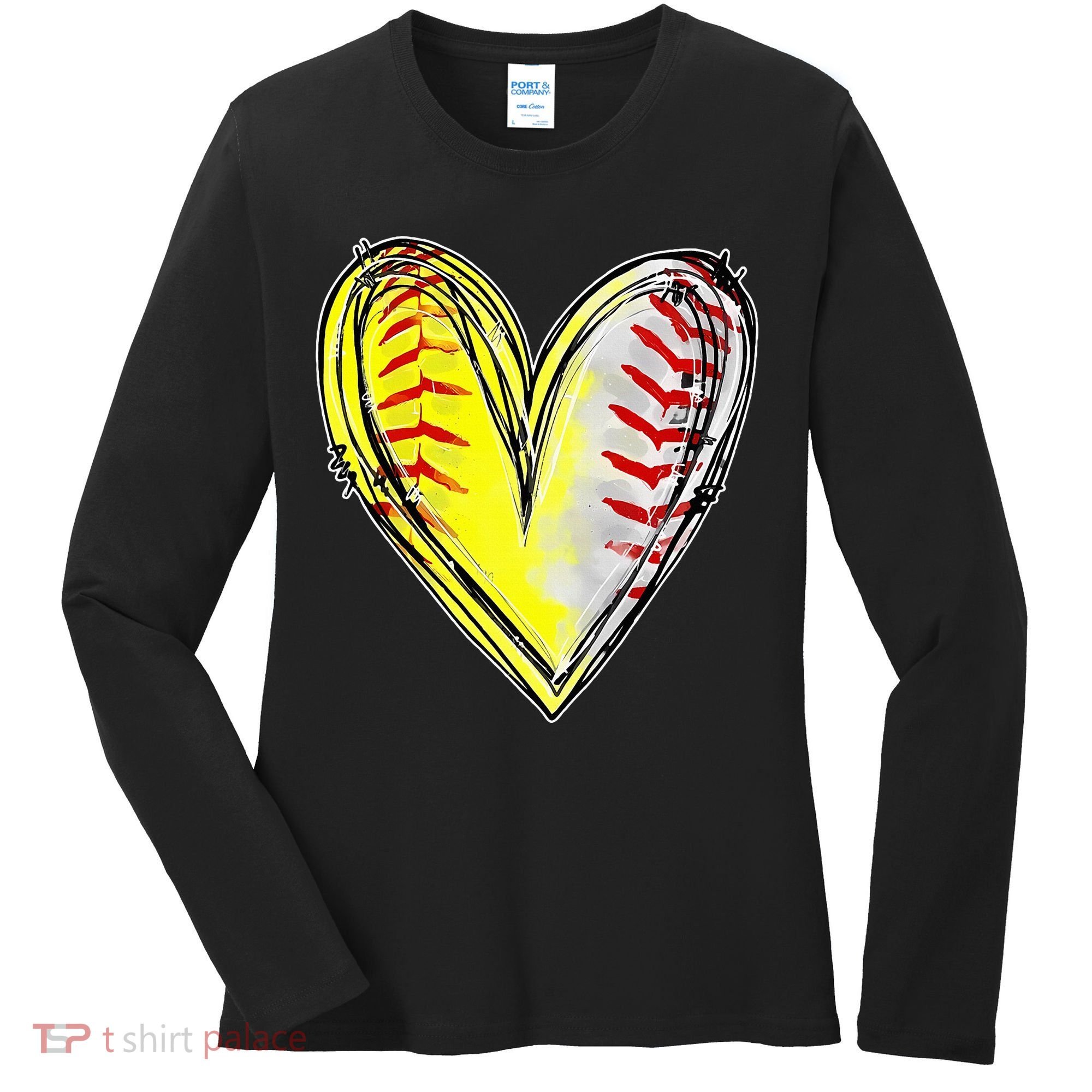 Mom Of Both Baseball Softball Mom Mothers Day Women's Long Sleeve Shirt