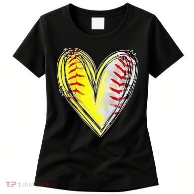 Mom Of Both Baseball Softball Mom Mothers Day Women's T-Shirt