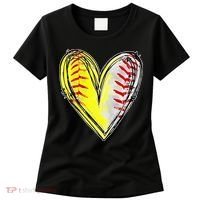 Mom Of Both Baseball Softball Mom Mothers Day Women's T-Shirt thumb 0
