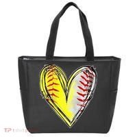 Mom Of Both Baseball Softball Mom Mothers Day Tote Bag thumb 0