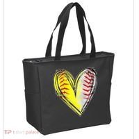 Mom Of Both Baseball Softball Mom Mothers Day Tote Bag thumb 2