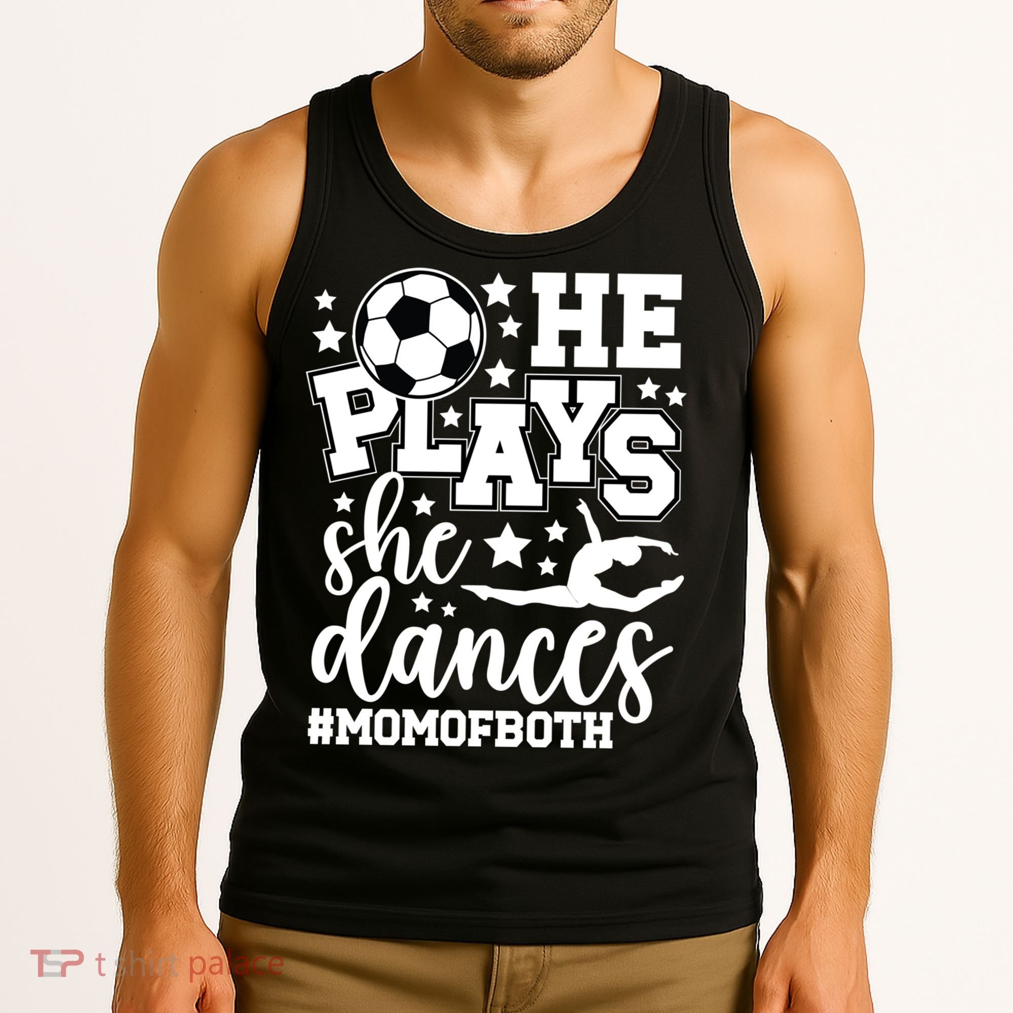 Mom Of Both Dancing & Soccer Mom Of A Dancer & Soccer Player Tank Top
