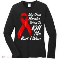 My Own Brain Tried To Kill Me But I Won Women's Long Sleeve Shirt thumb 0