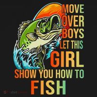 Move Over Boys Let This Girl Show You How To Fish Fishing Cute Gift Women's Hoodie thumb 2