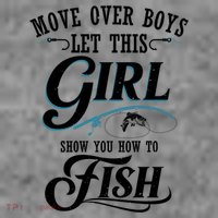 Move Over Boys Let This Girl Show You How To Fish Gift Gift Toddler Hoodie thumb 2