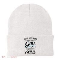 Move Over Boys Let This Girl Show You How To Fish Gift Gift Beanie thumb 0