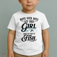 Move Over Boys Let This Girl Show You How To Fish Gift Gift Toddler T-Shirt thumb 2