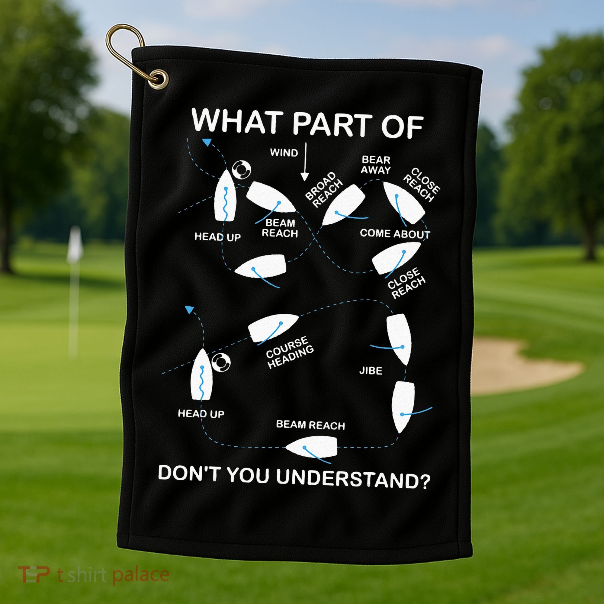Man Over Board Manoeuvre Sailing Ship Sailor Golf Towel