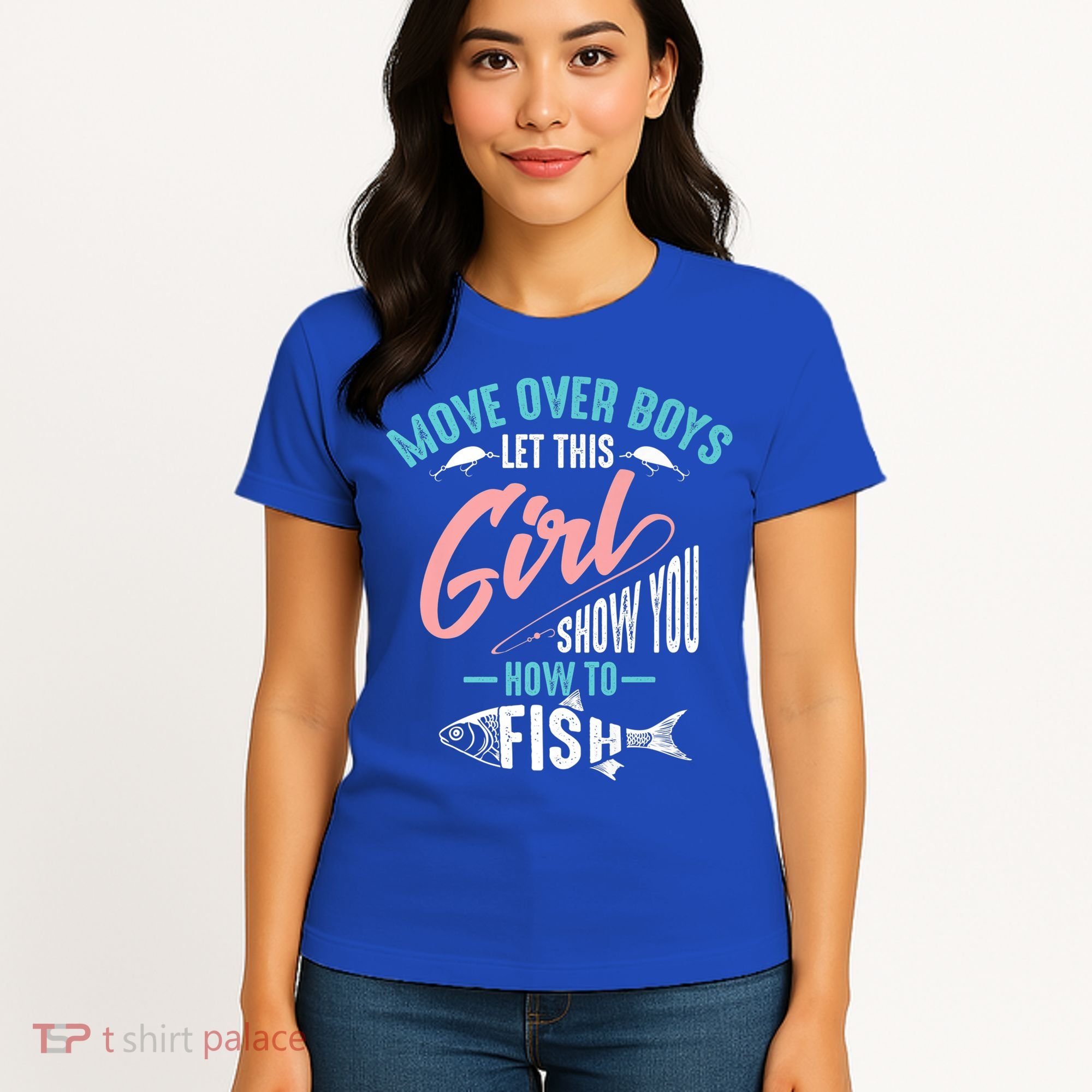 Move Over Boys Let This Girl Show You How To Fish Gift Women's T-Shirt