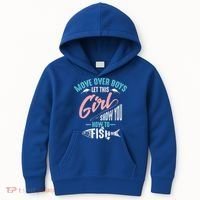 Move Over Boys Let This Girl Show You How To Fish Gift Kids Hoodie thumb 0