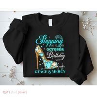 My October Birthday With God's Grace And Mercy Sweatshirt thumb 2