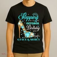 My October Birthday With God's Grace And Mercy T-Shirt thumb 3