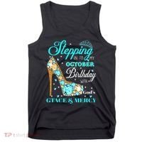 My October Birthday With God's Grace And Mercy Tank Top thumb 0