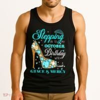 My October Birthday With God's Grace And Mercy Tank Top thumb 3