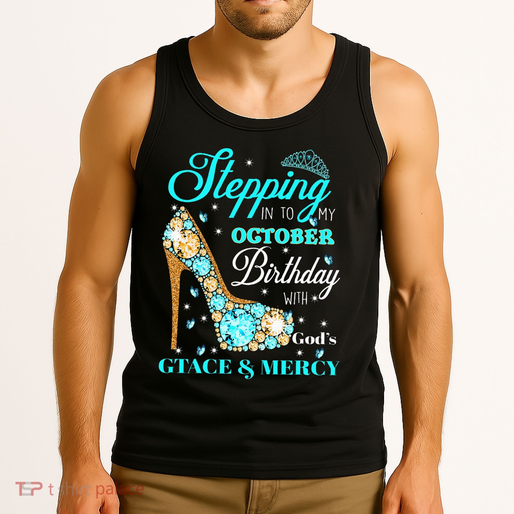 My October Birthday With God's Grace And Mercy Tank Top