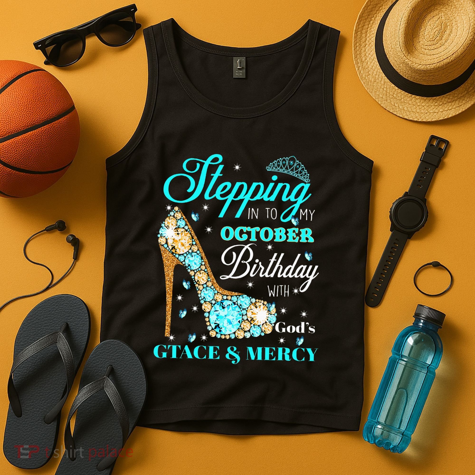 My October Birthday With God's Grace And Mercy Tank Top