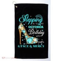 My October Birthday With God's Grace And Mercy Golf Towel thumb 0