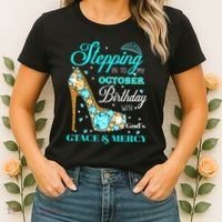 My October Birthday With God's Grace And Mercy Women's T-Shirt thumb 2