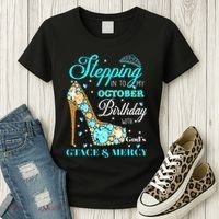 My October Birthday With God's Grace And Mercy Women's T-Shirt thumb 3