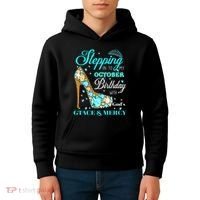 My October Birthday With God's Grace And Mercy Kids Hoodie thumb 4