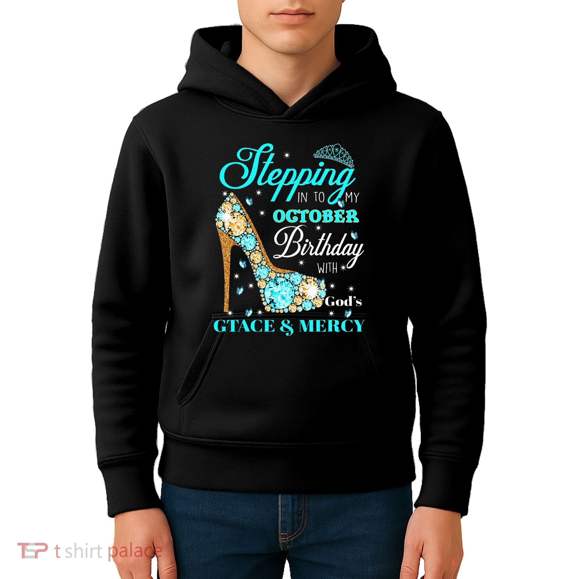 My October Birthday With God's Grace And Mercy Kids Hoodie